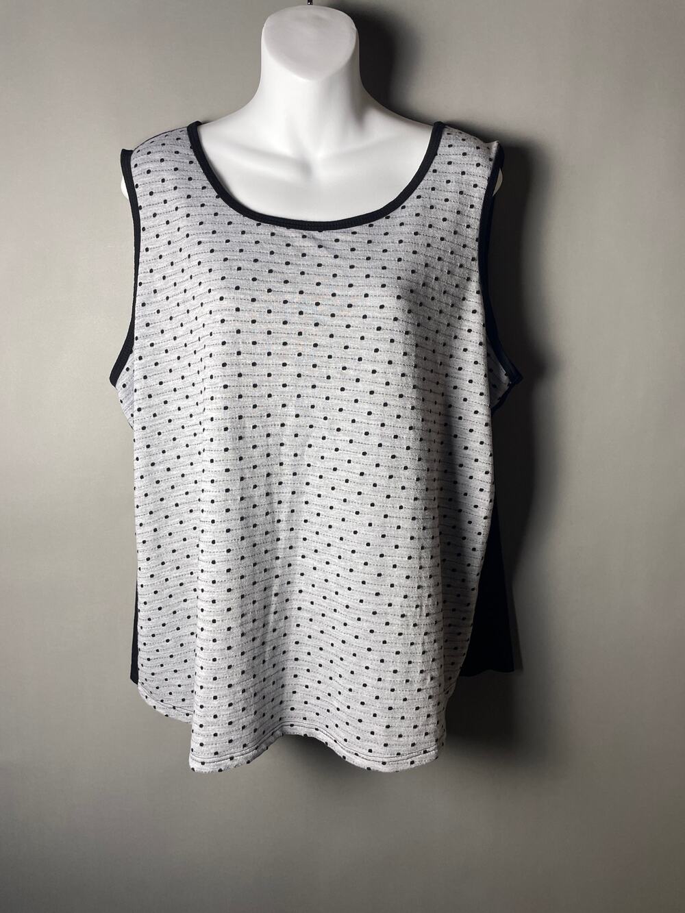 Coldwater Creek Reversible Black Polka Dot Tank Top 1X - 18